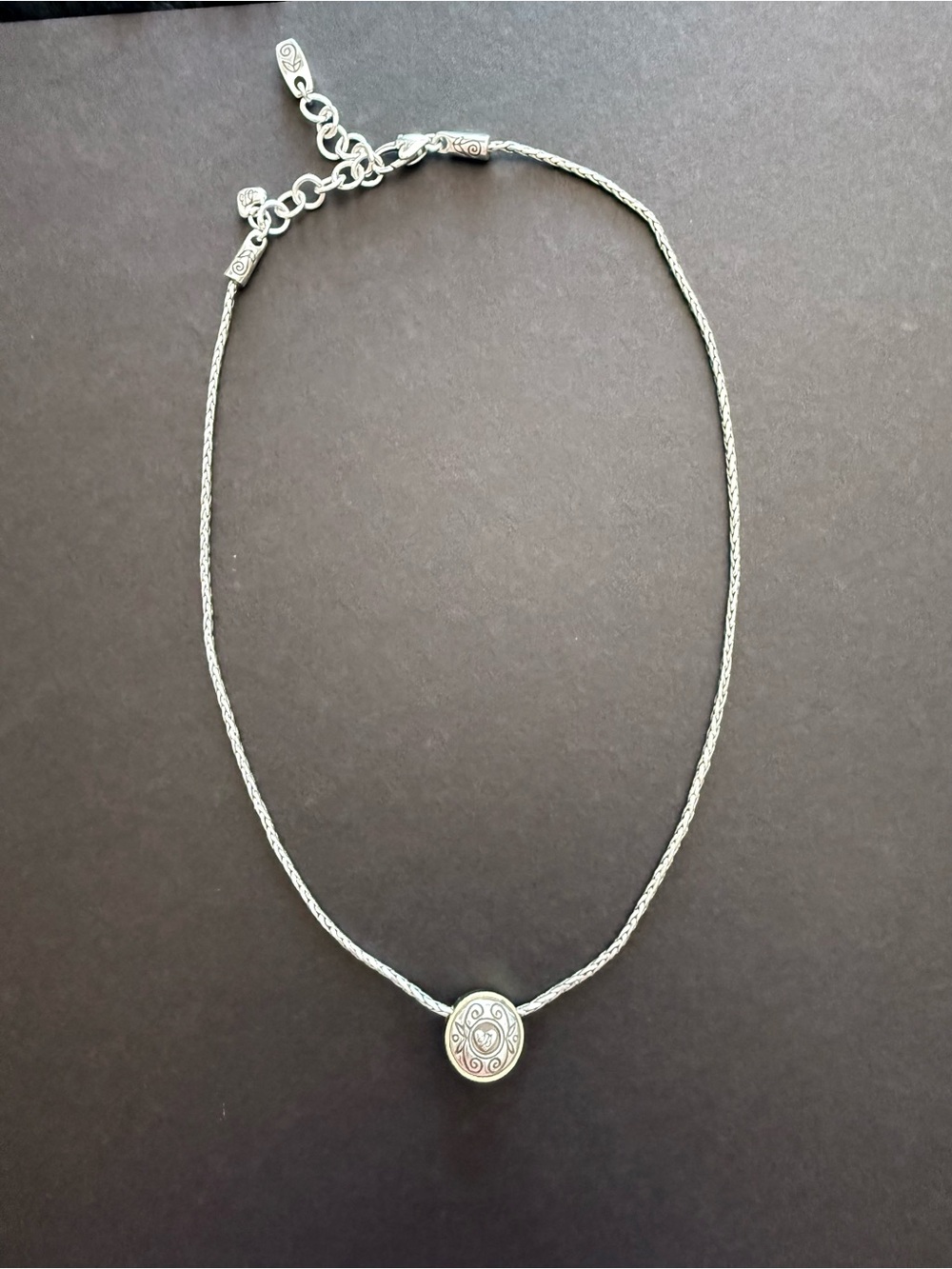 Silver Tone Brighton reversible Pendant Necklace